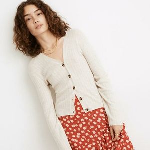 Madewell Pointelle Ribbed Cardigan Sweater